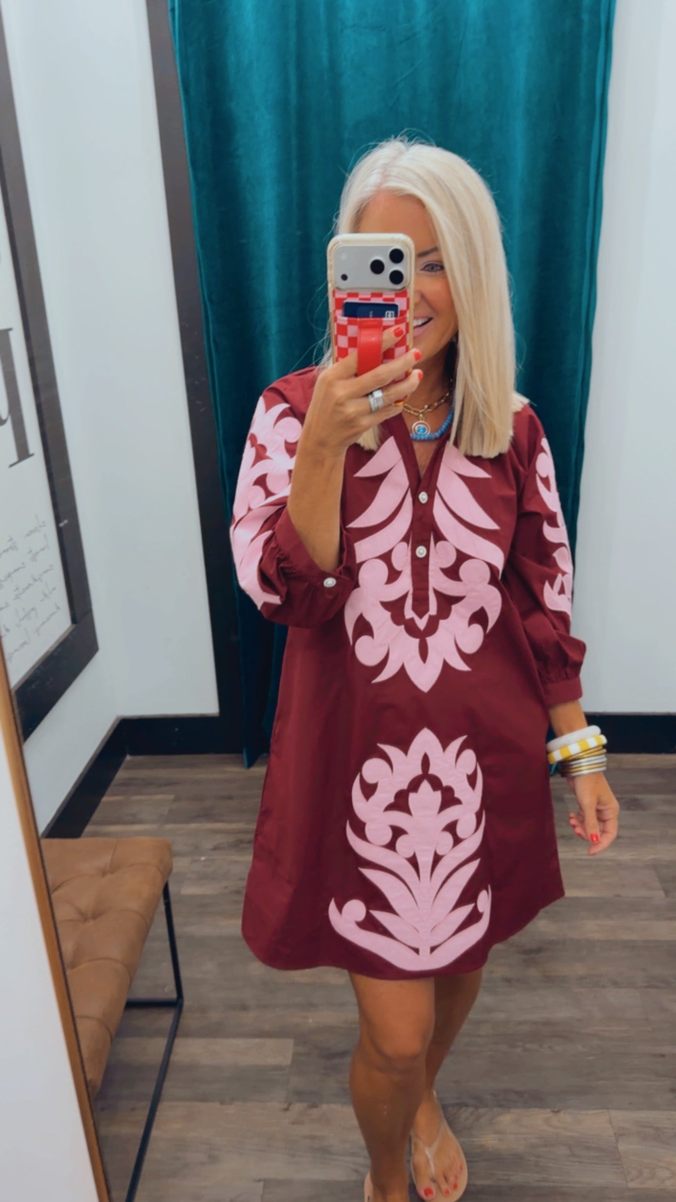 Baroque Floral Applique Shift Dress