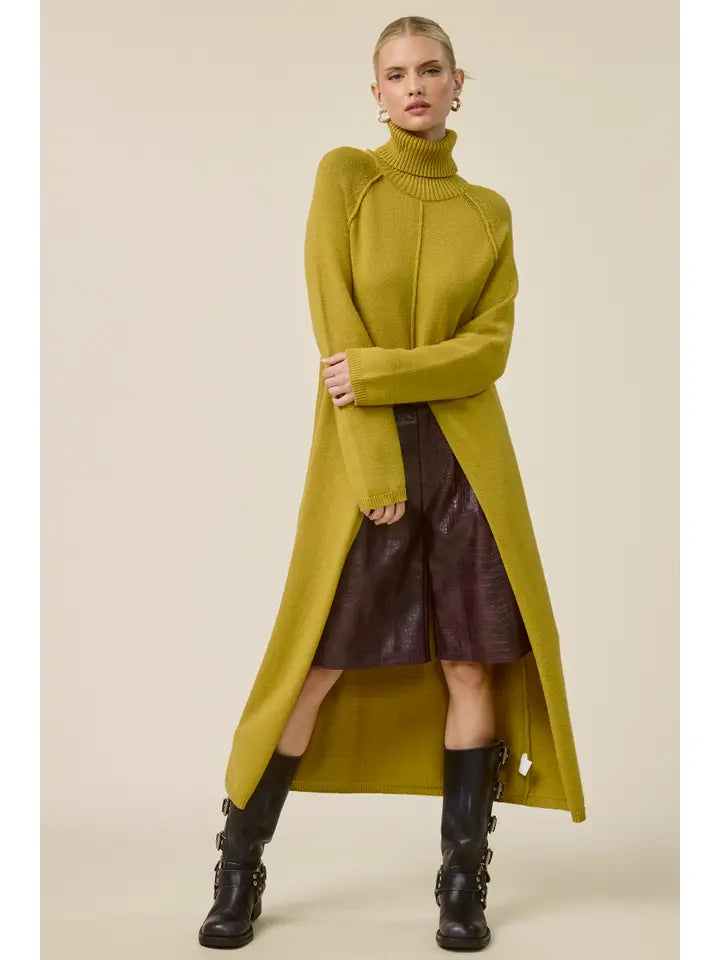 Front Slit Midi Sweater Dress