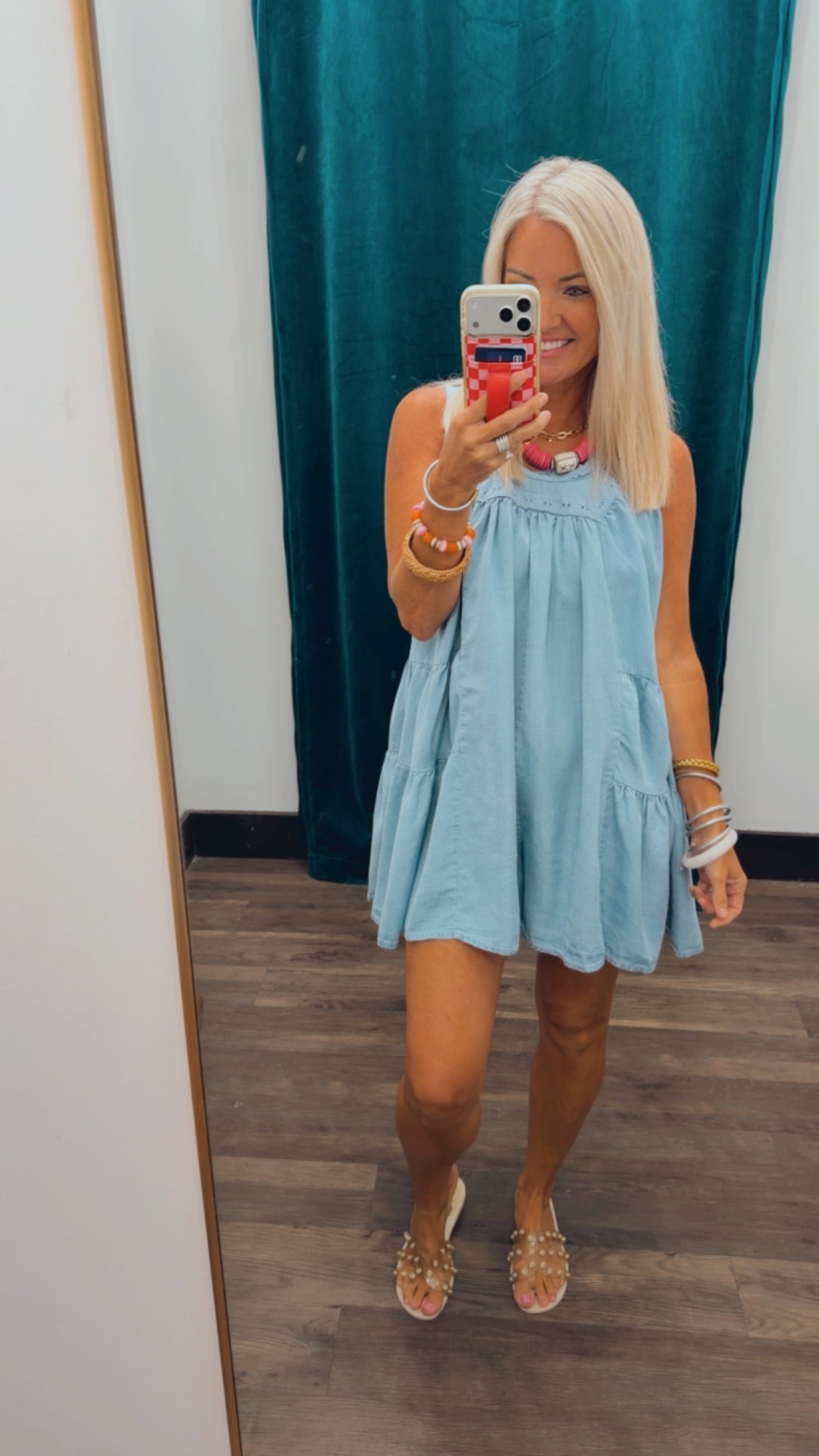 Delicate Detail Denim Romper