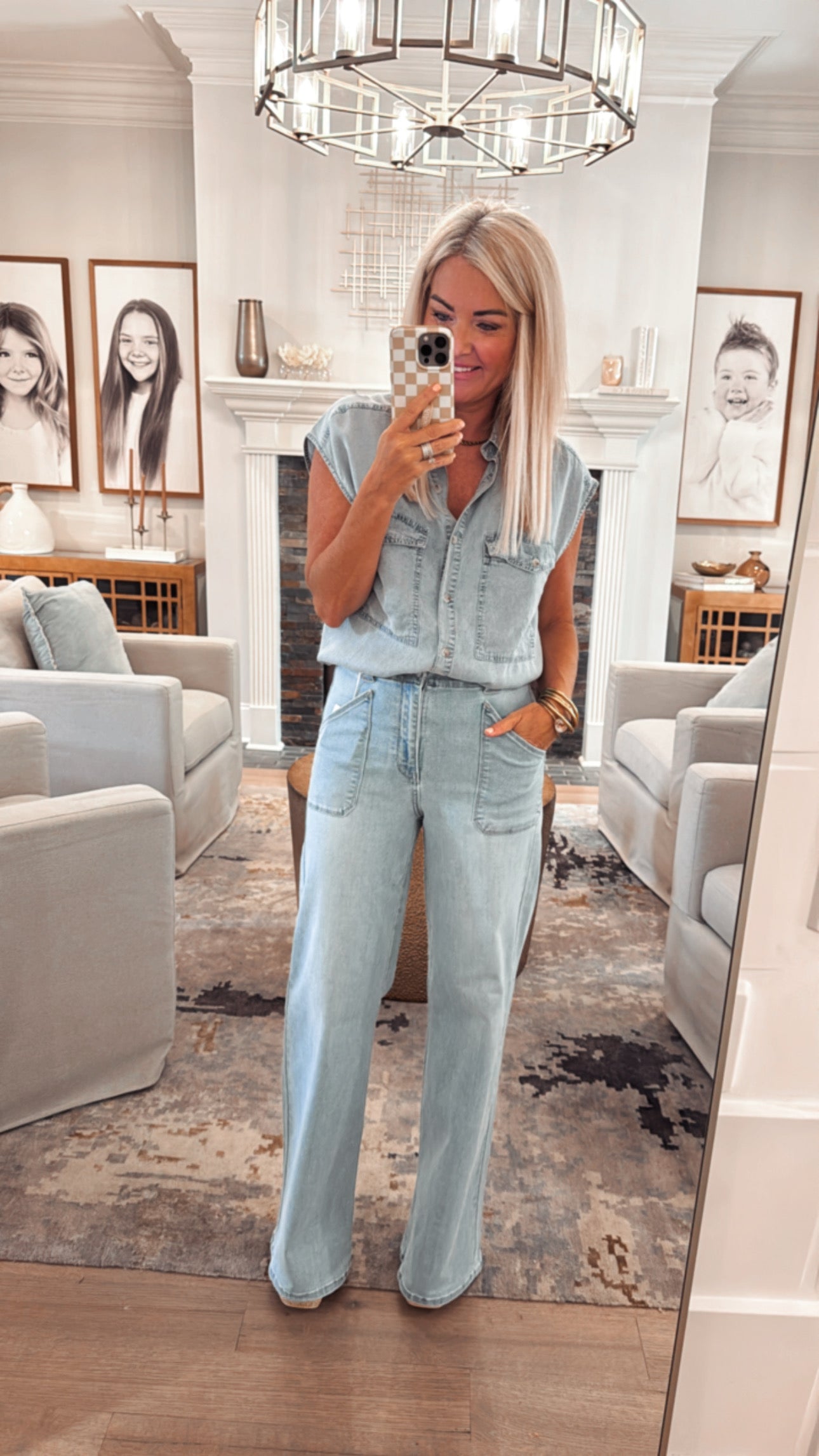 JBD Patch Pocket Wide Leg Flare
