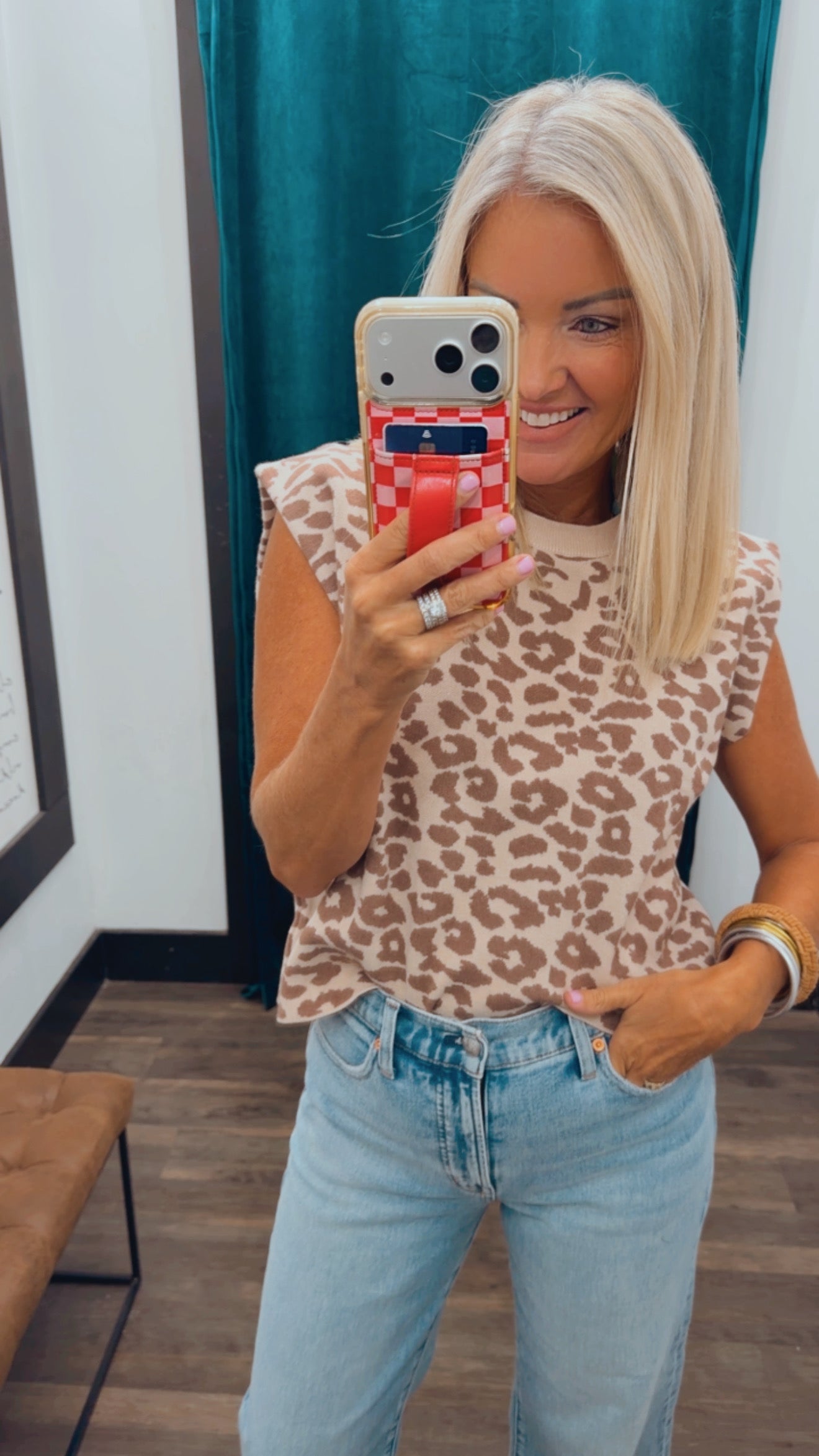 Leopard Drop Shoulder Sweater