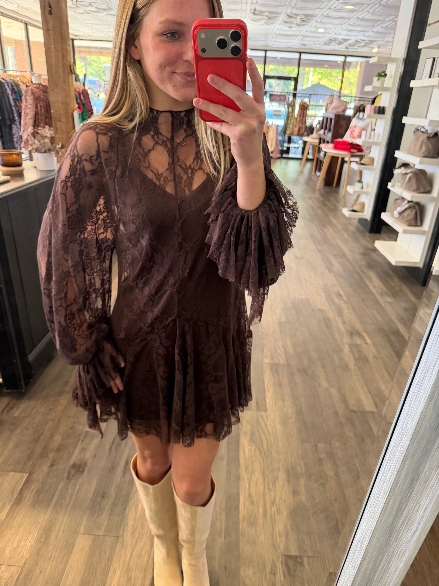 Floral Lace Mini Dress