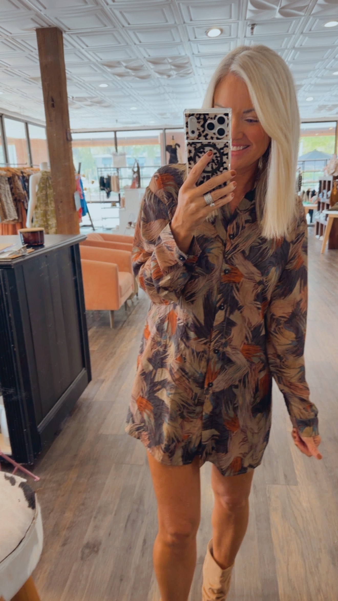 Abstract Button Up Romper
