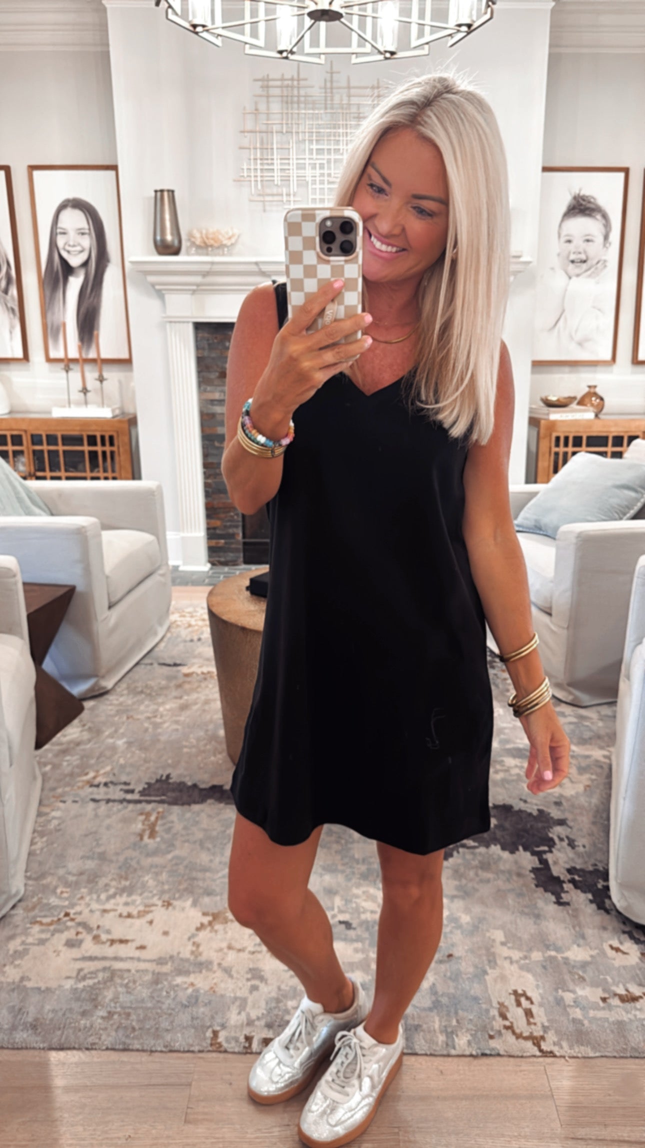 Z Supply Sloane V-Neck Jersey Denim Mini Dress