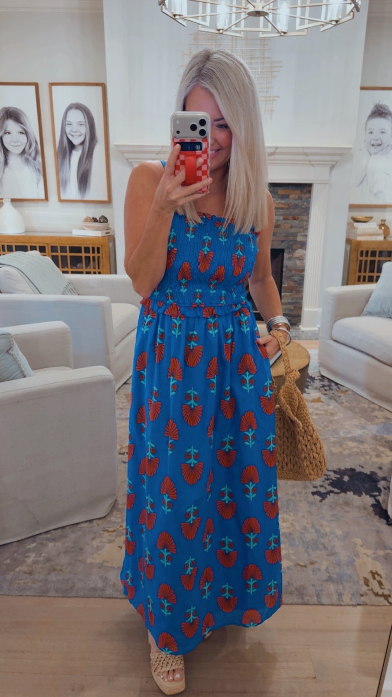 Lucinda Floral Riela Smocked Midi Dress