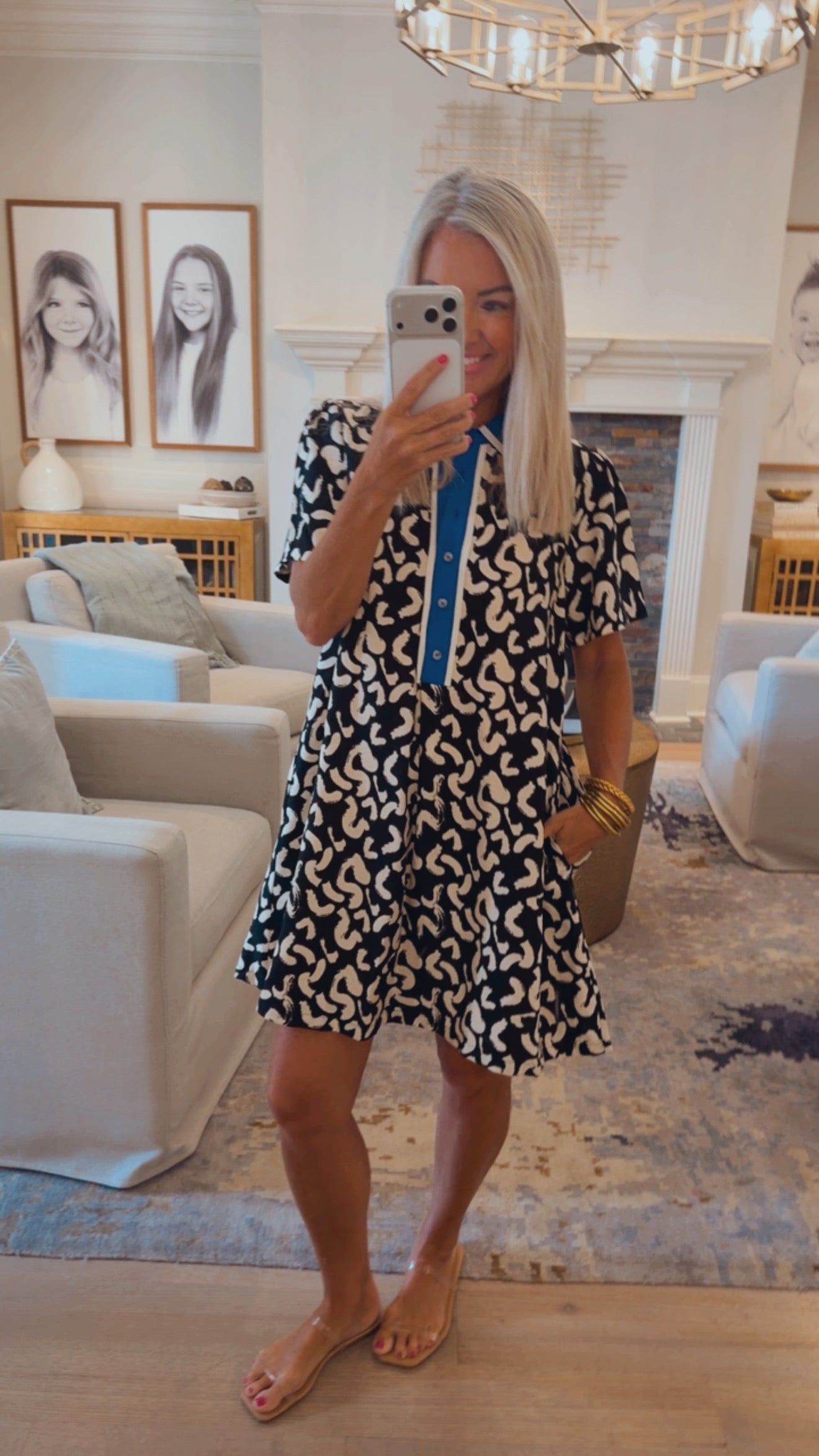 Abstract Shift Dress