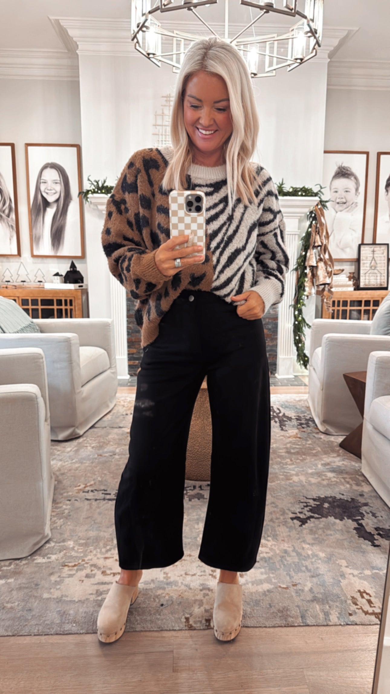 Multi Print Animal Print Sweater