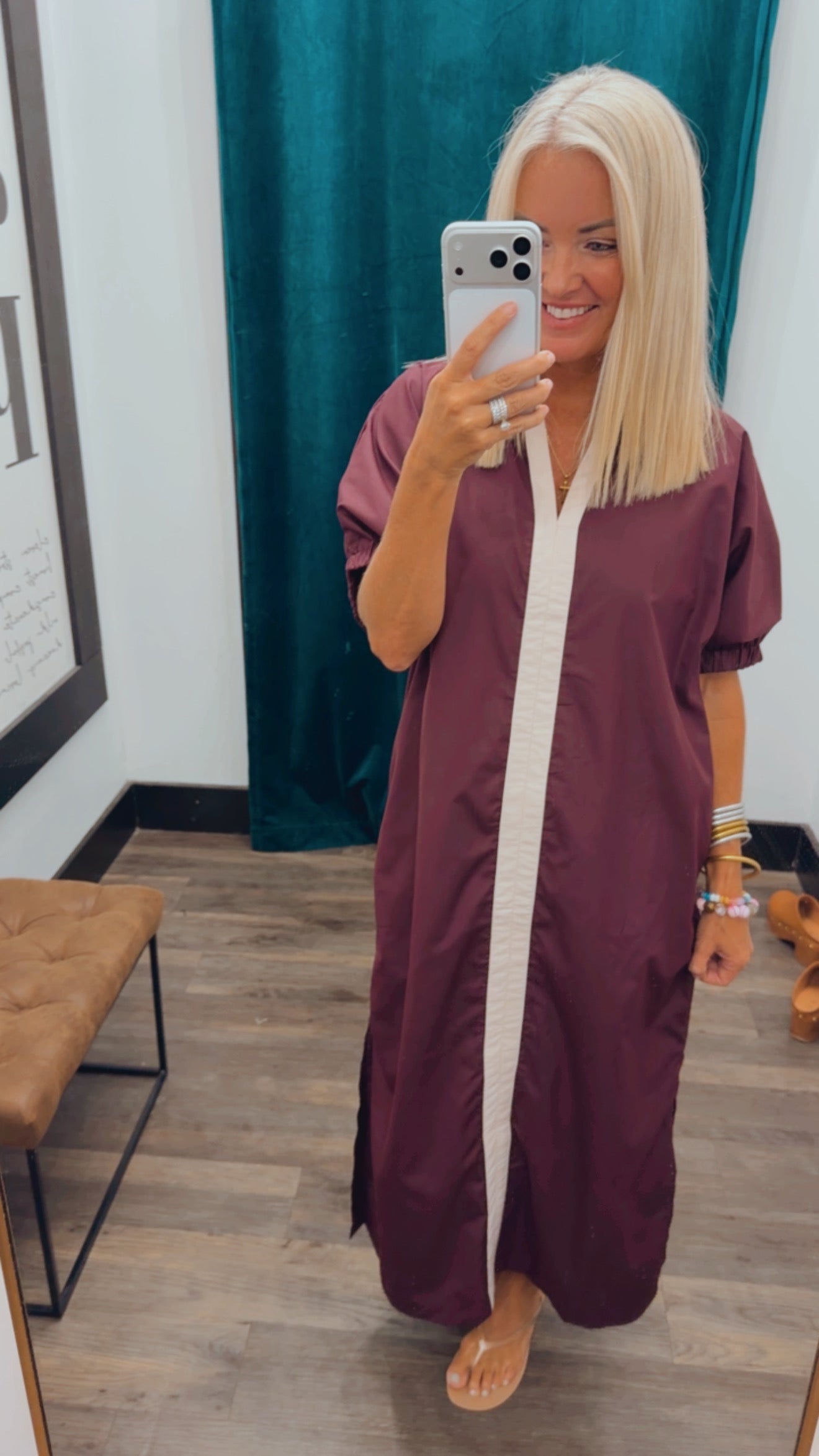 Contrast Midi Dress
