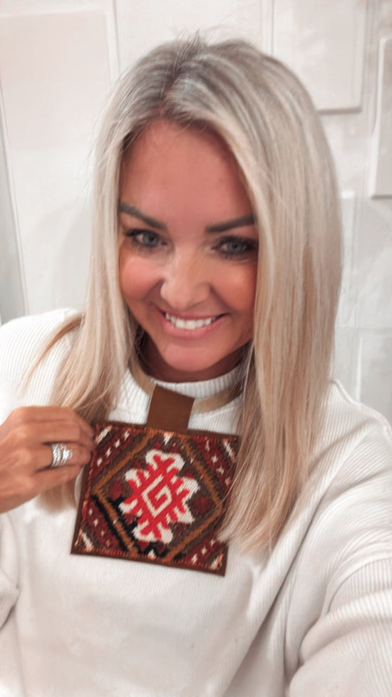 Turkish kilim pendant Necklace