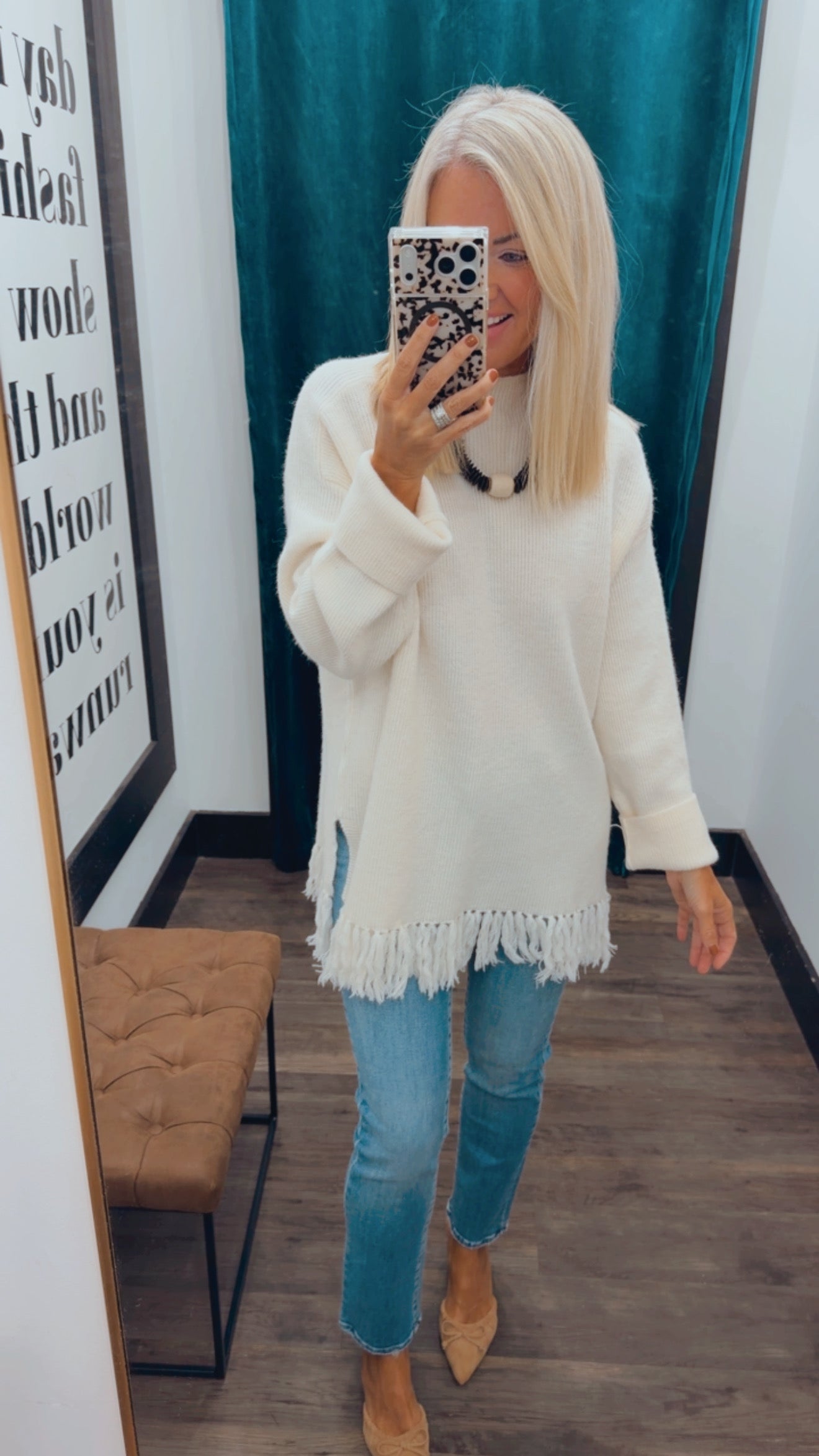 Fringe Hem Sweater