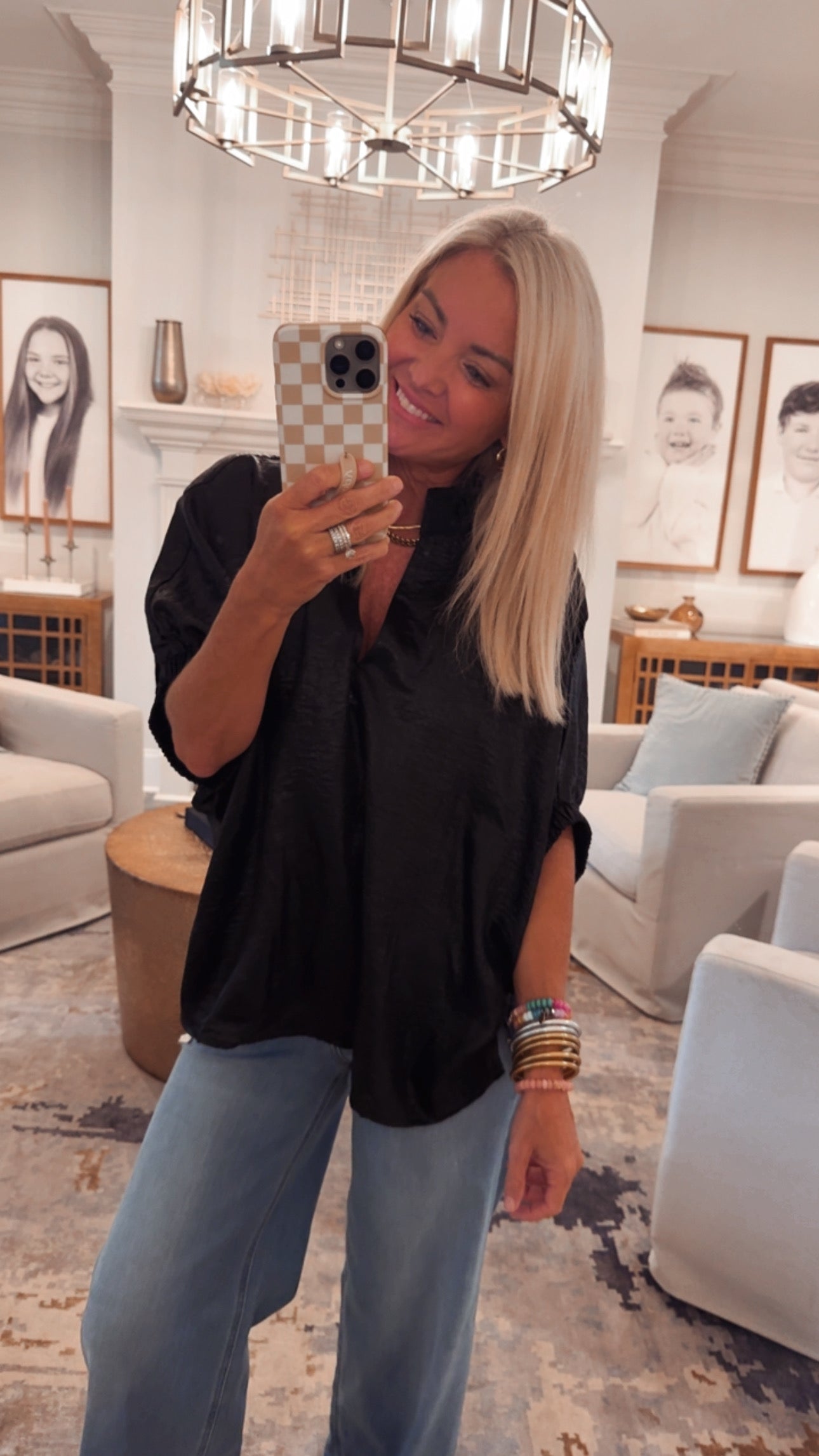 Metallic Dolman Top