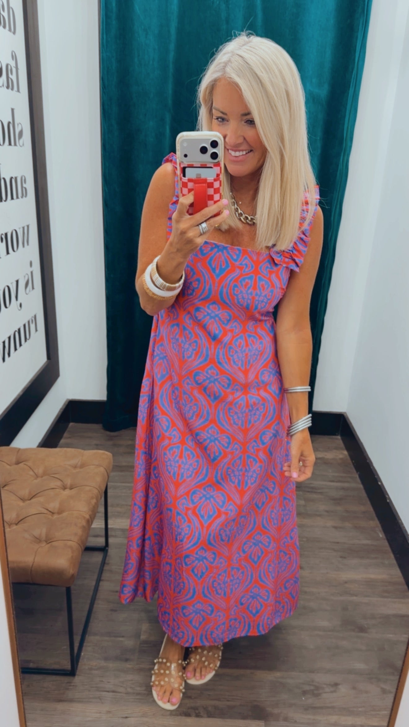 Geometric Print Midi
