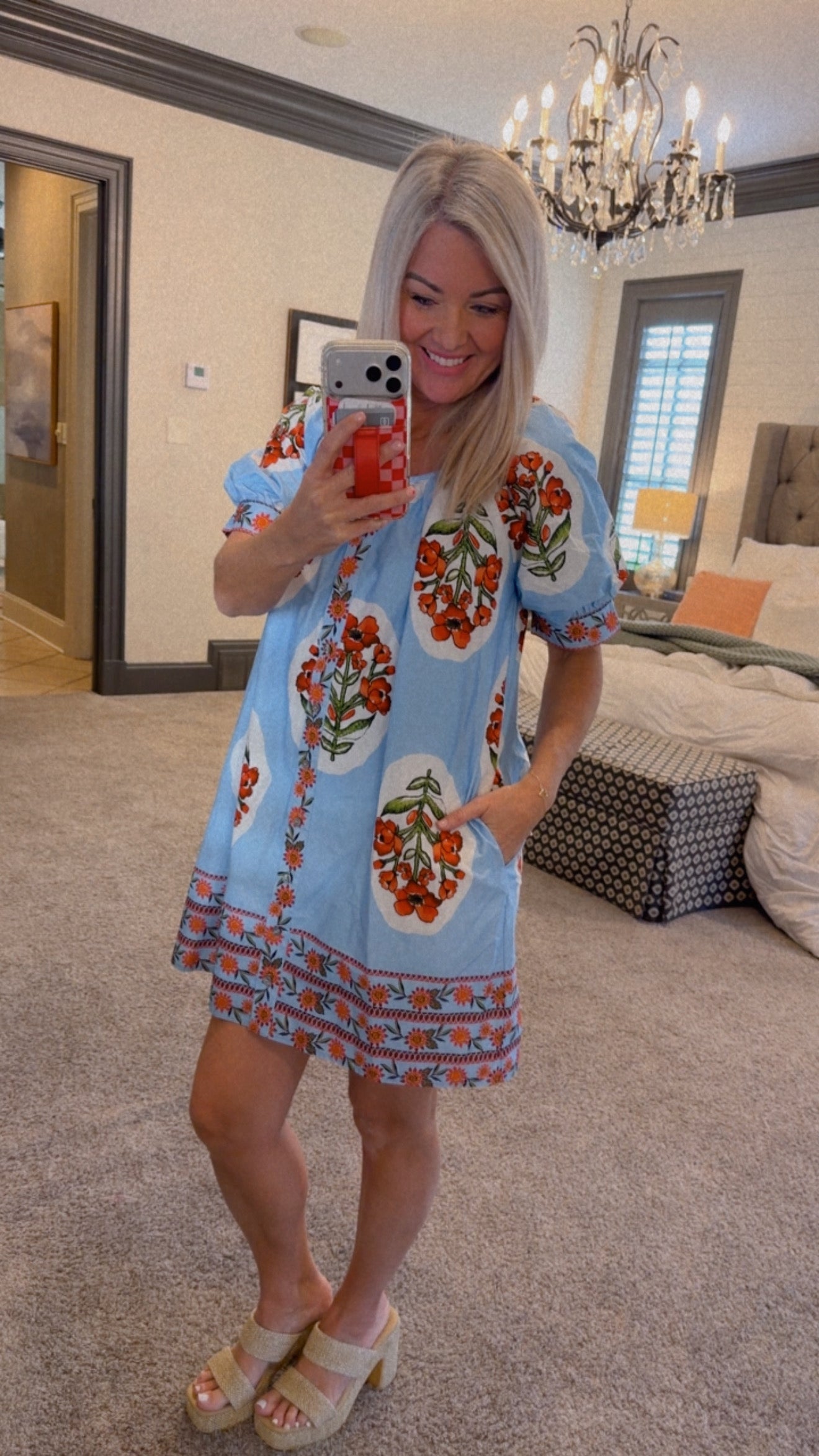 Sky Vibes Puff Sleeve Dress