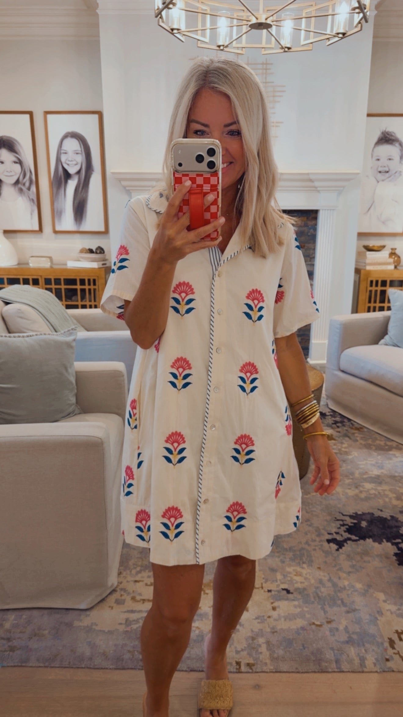 Piped Embroidery Dress