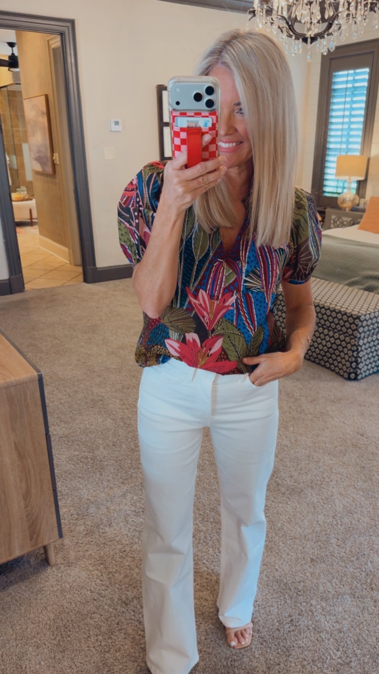 Jenla Floral Leonor Poplin Top