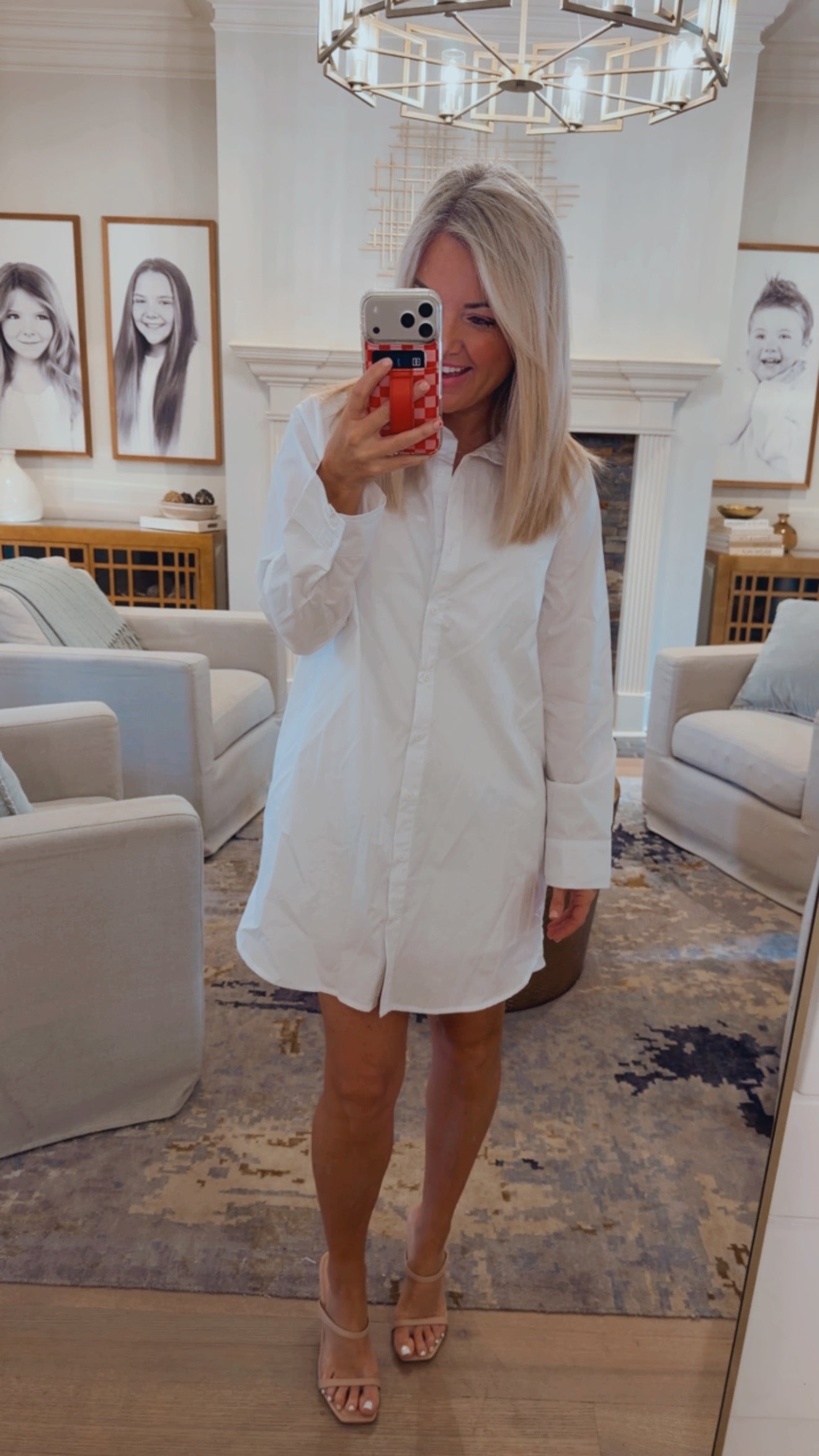 Kaira Poplin Button Down Shirt Dress