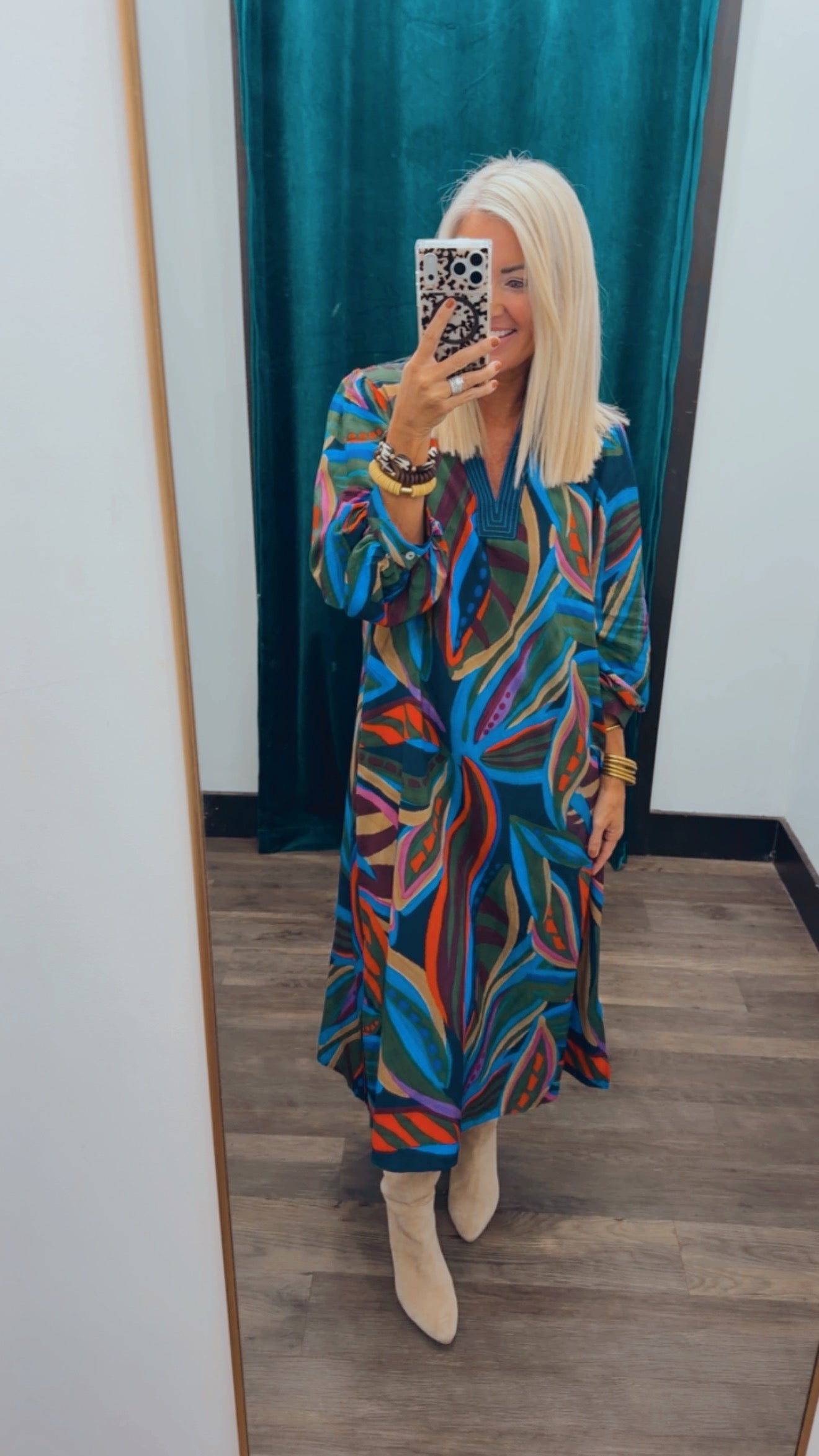 Boho Floral Midi Dress