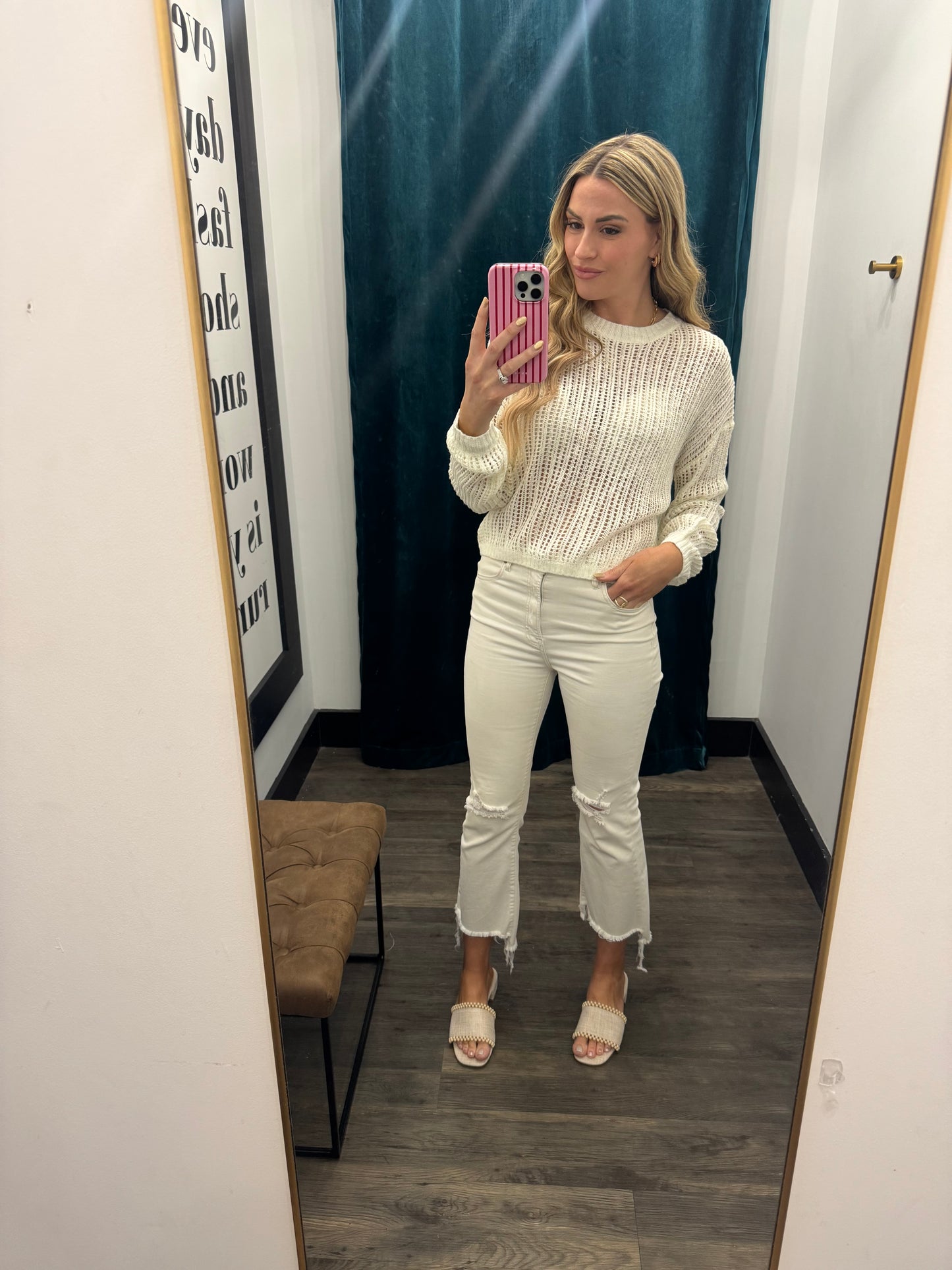 Solid Crochet Sweater