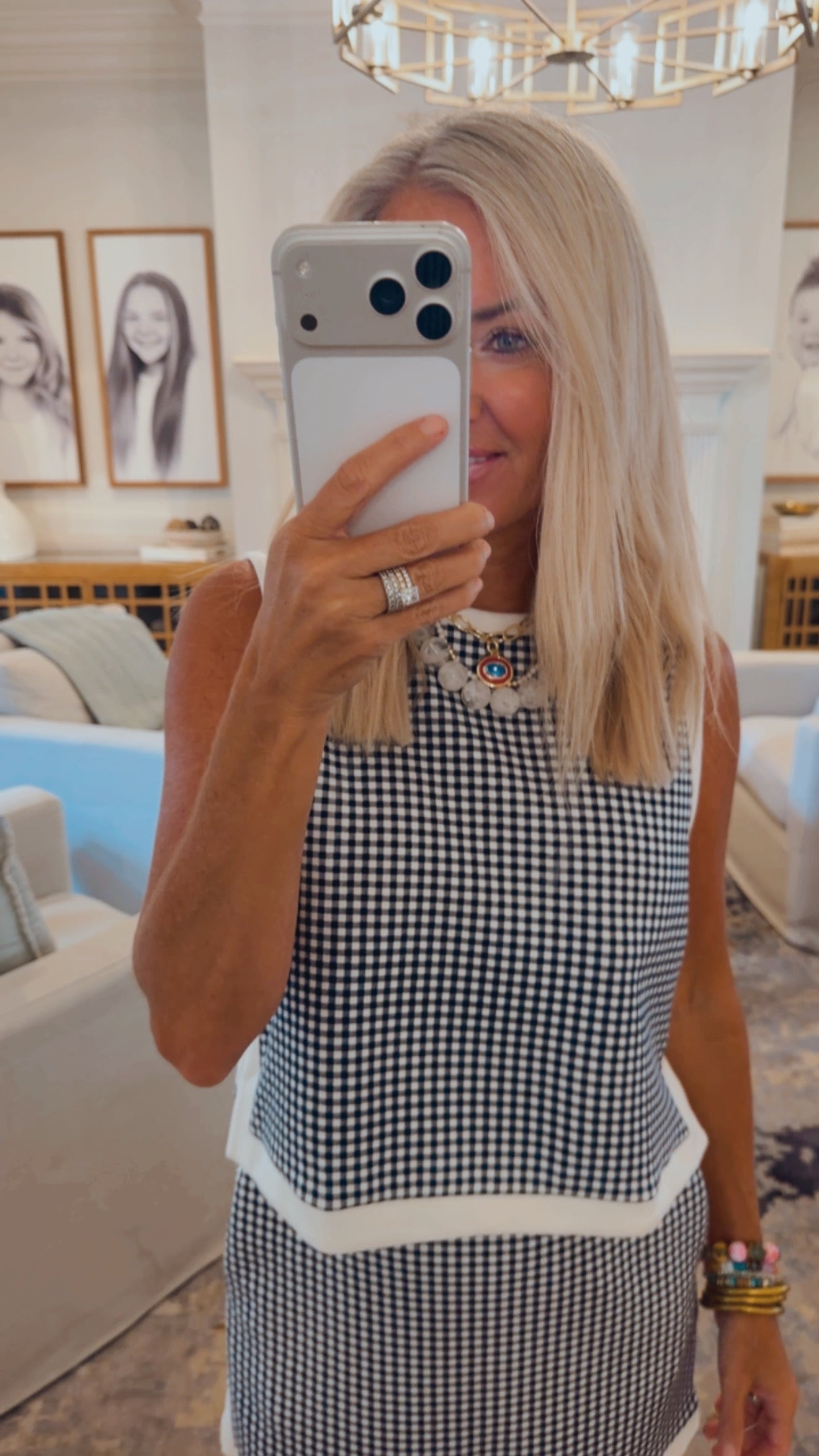 Gingham Sleevless Top