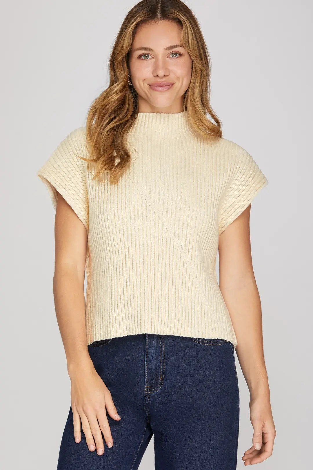 Ribbed Mock Neck