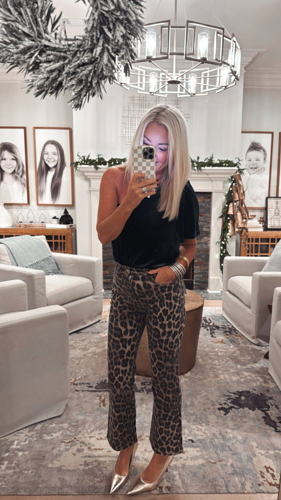 Ferocious Leopard Kick Flare Jean