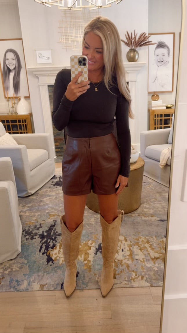 Leather Shorts With Pockets