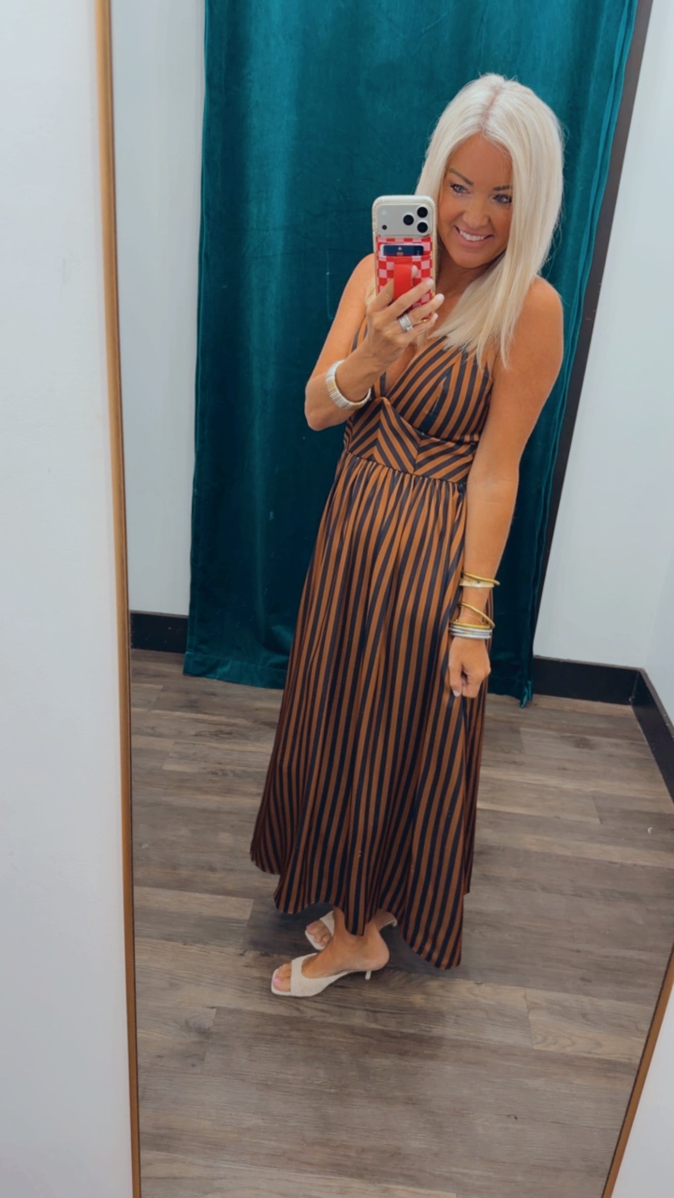 Chevron Stripe Midi Dress