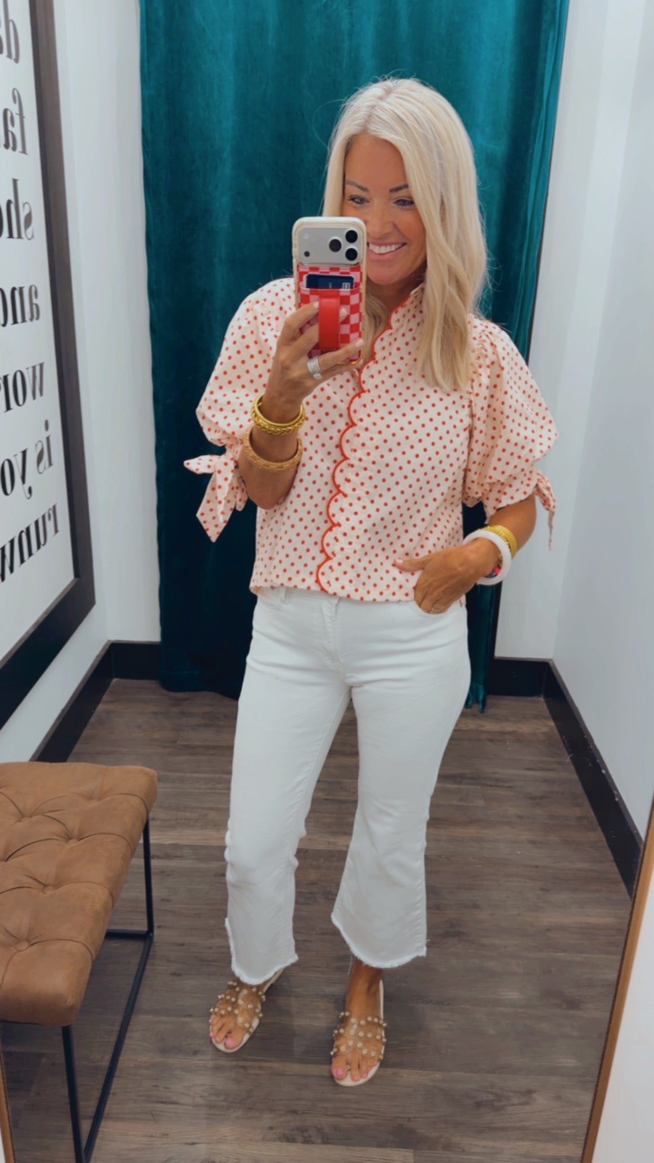 Polka Dot Puff Sleeve