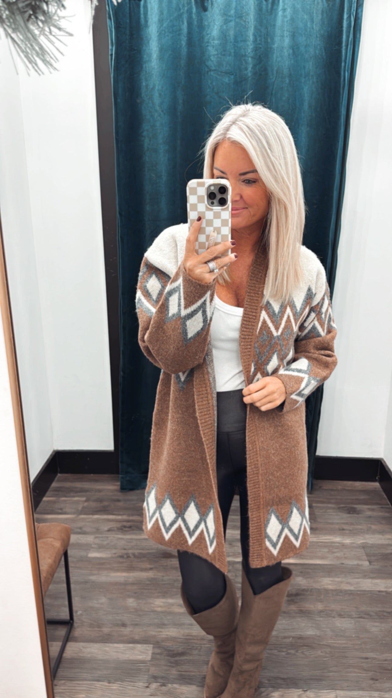 NORDIC PATTERNED SWEATER KNIT CARDIGAN