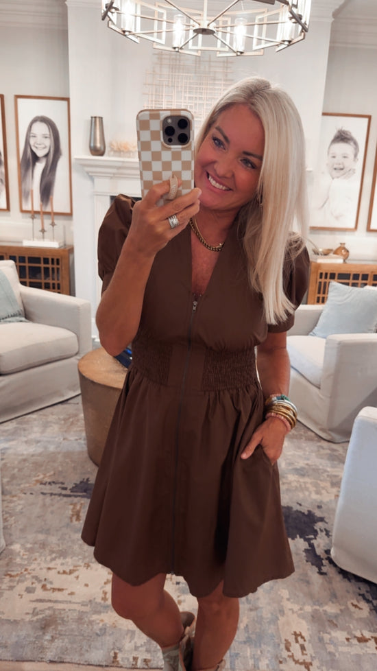 Puff Sleeve Smocked Mini Dress