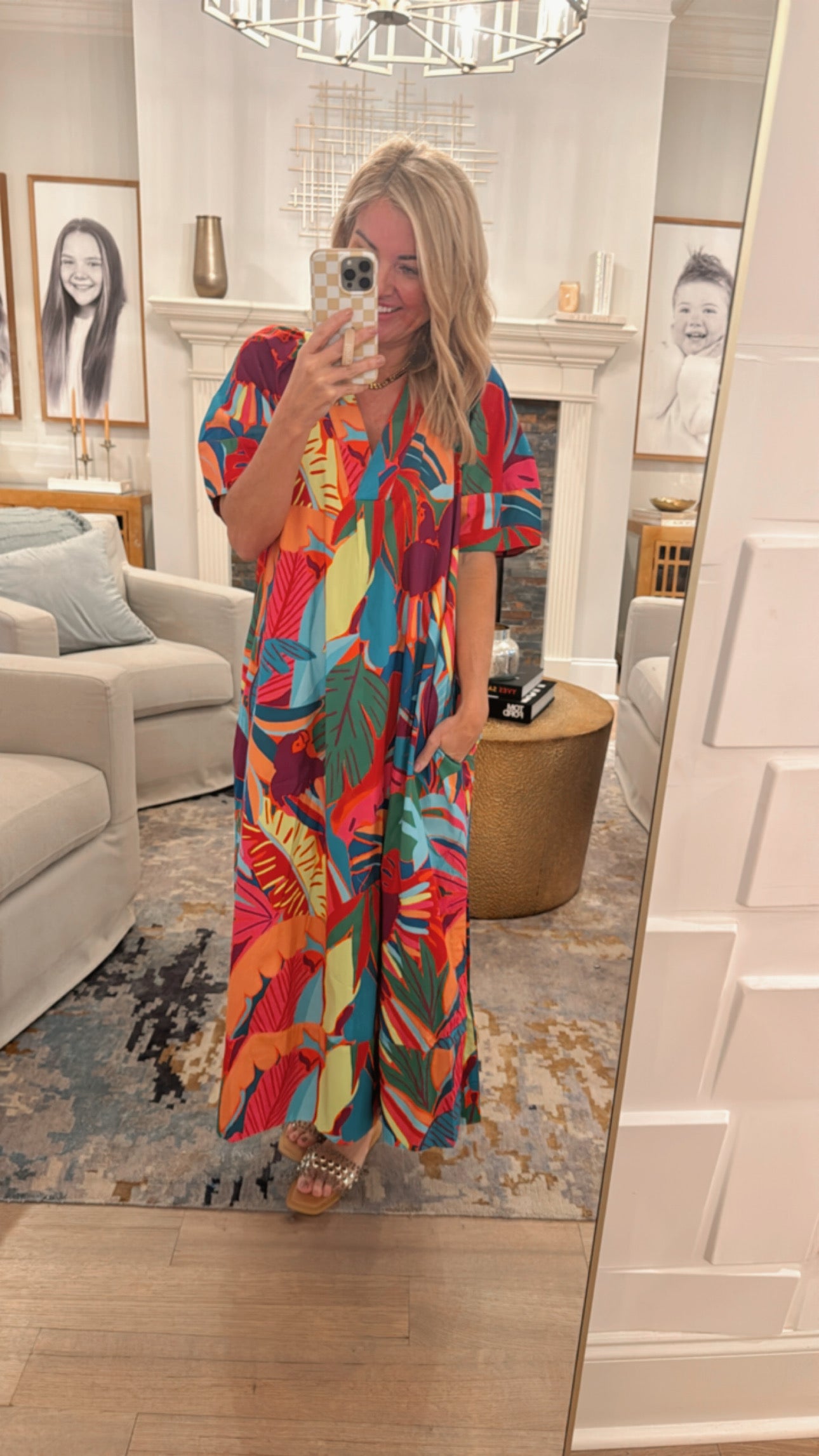 Karlie Birds of Paradise V-neck Maxi Dress