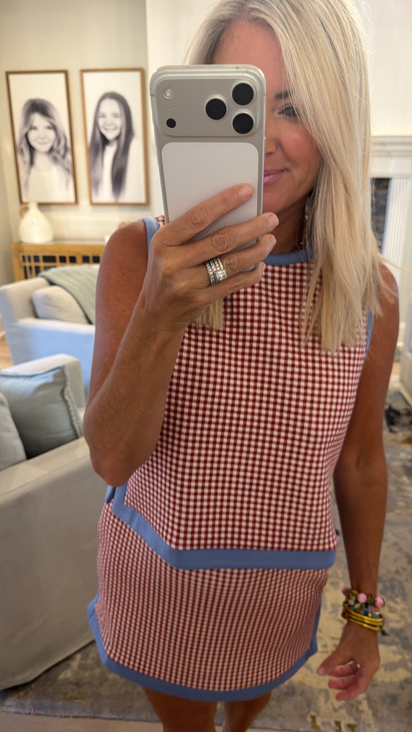 Gingham Sleevless Top