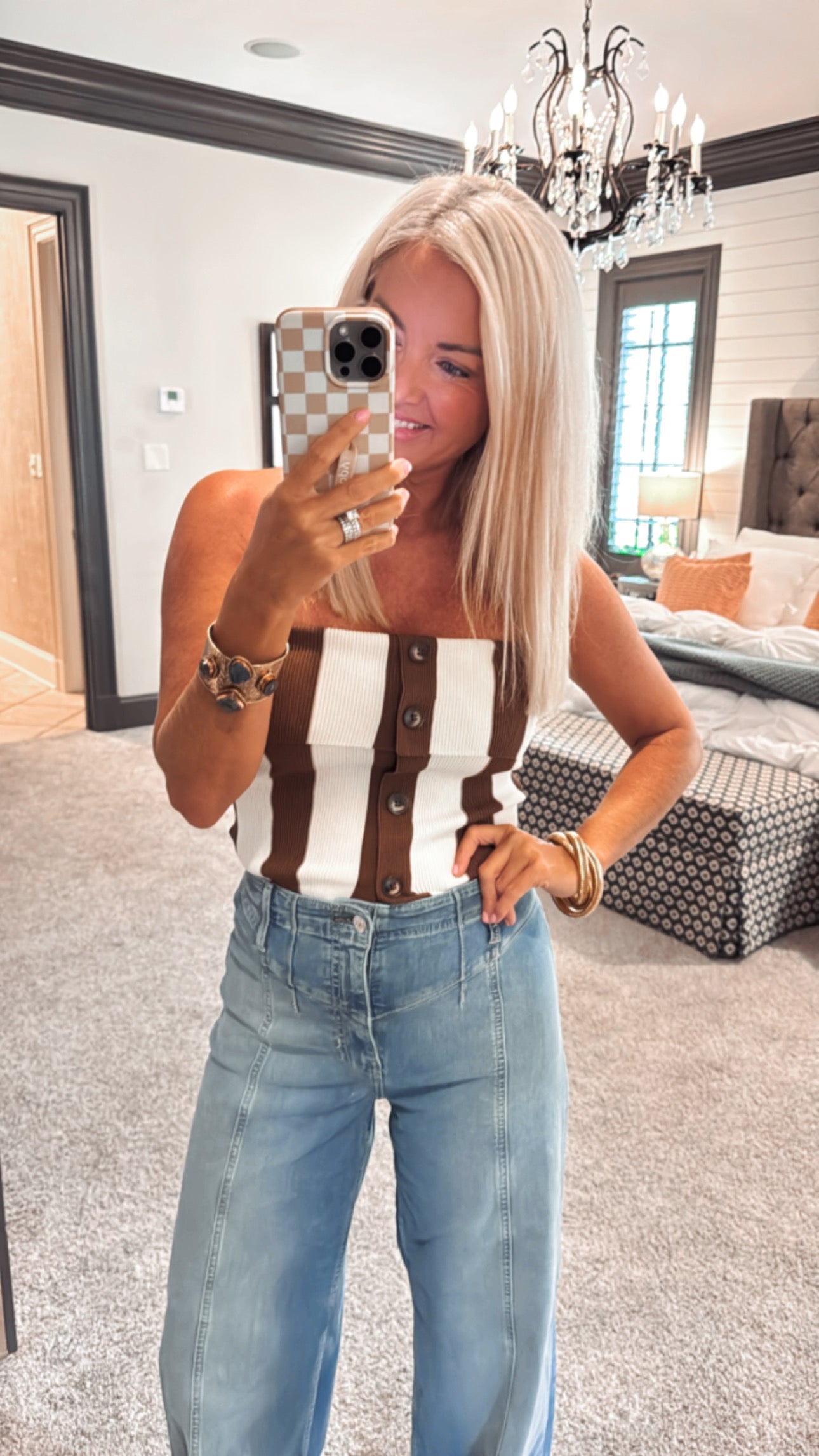 Stripe Strapless Top