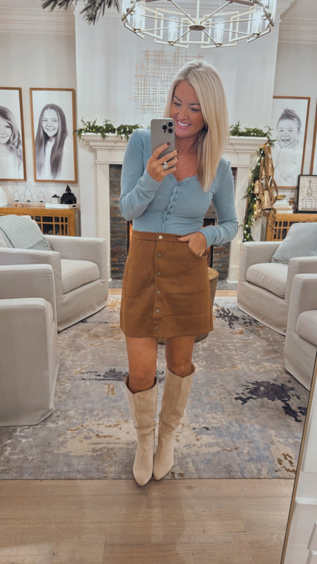 Faux Suede Skirt