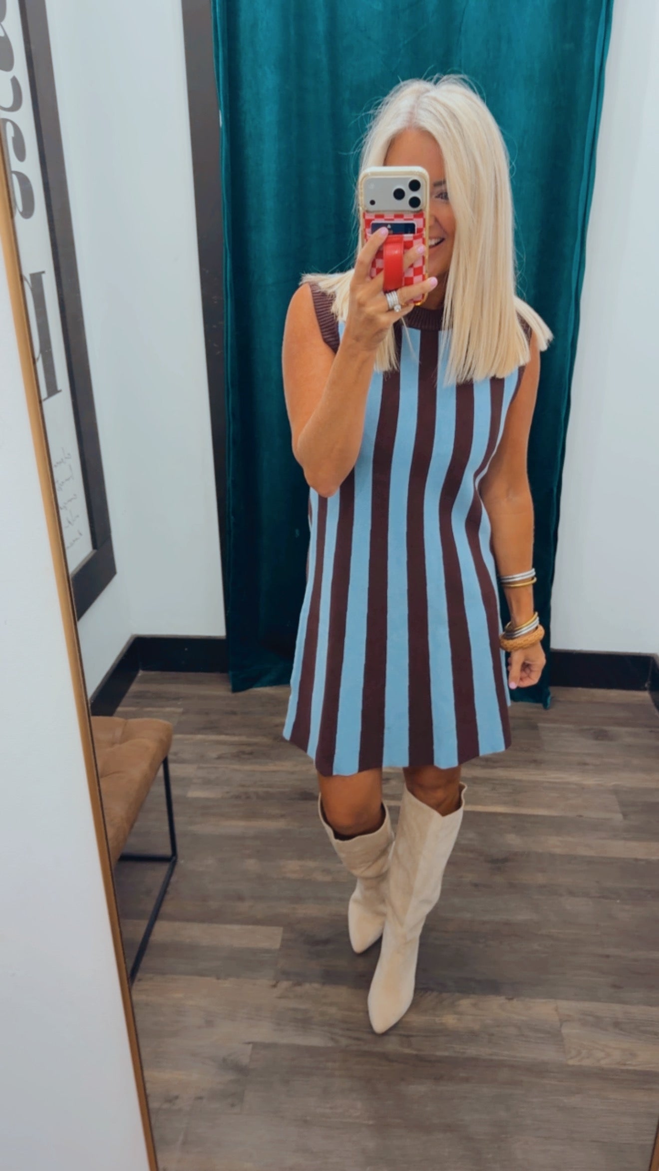 Midnight Stripe Mini Dress