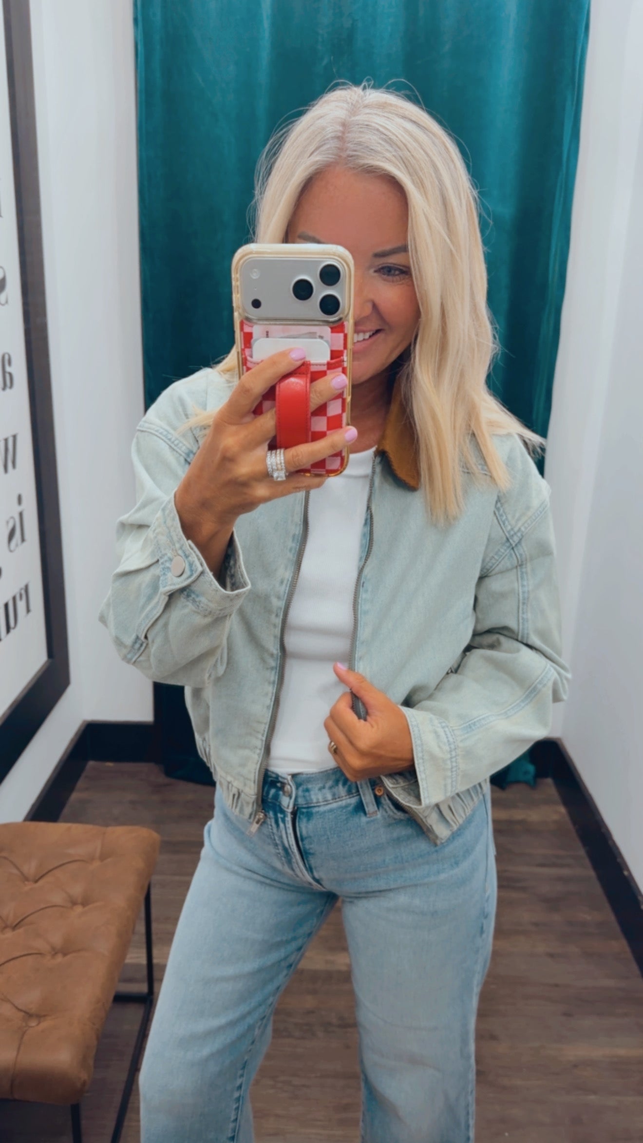 Corduroy Collar Denim Jacket