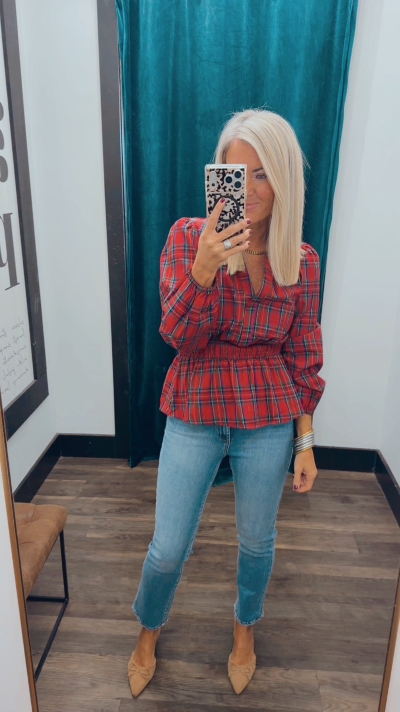 Chapman Plaid Smocked Top