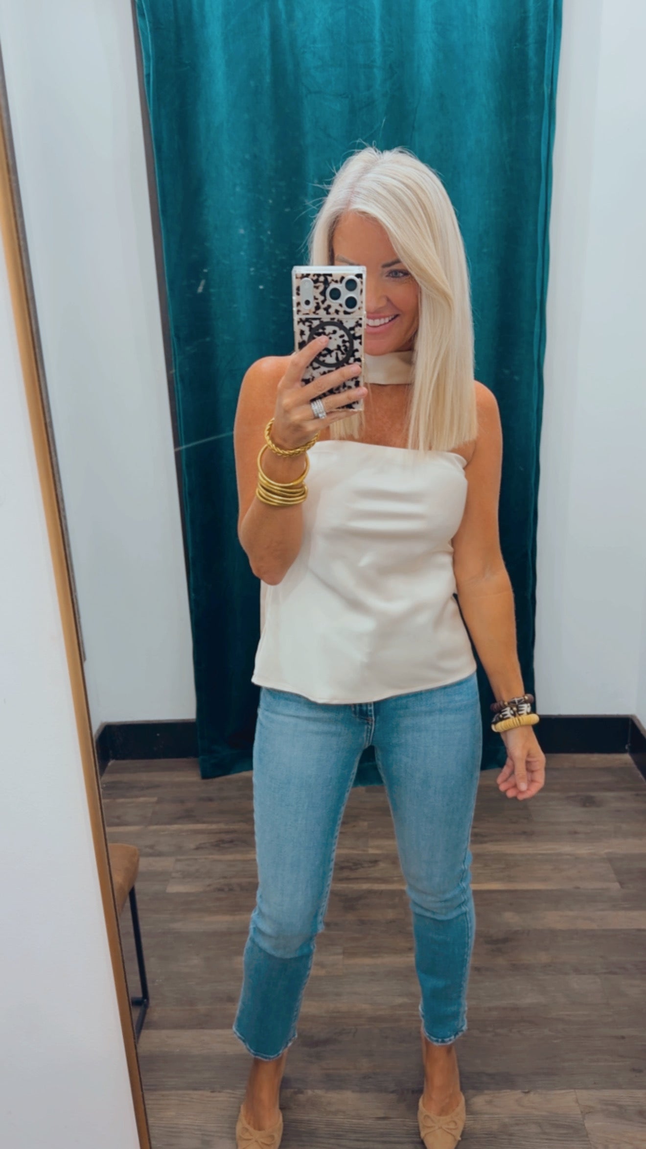 Strapless Satin Scarf Top