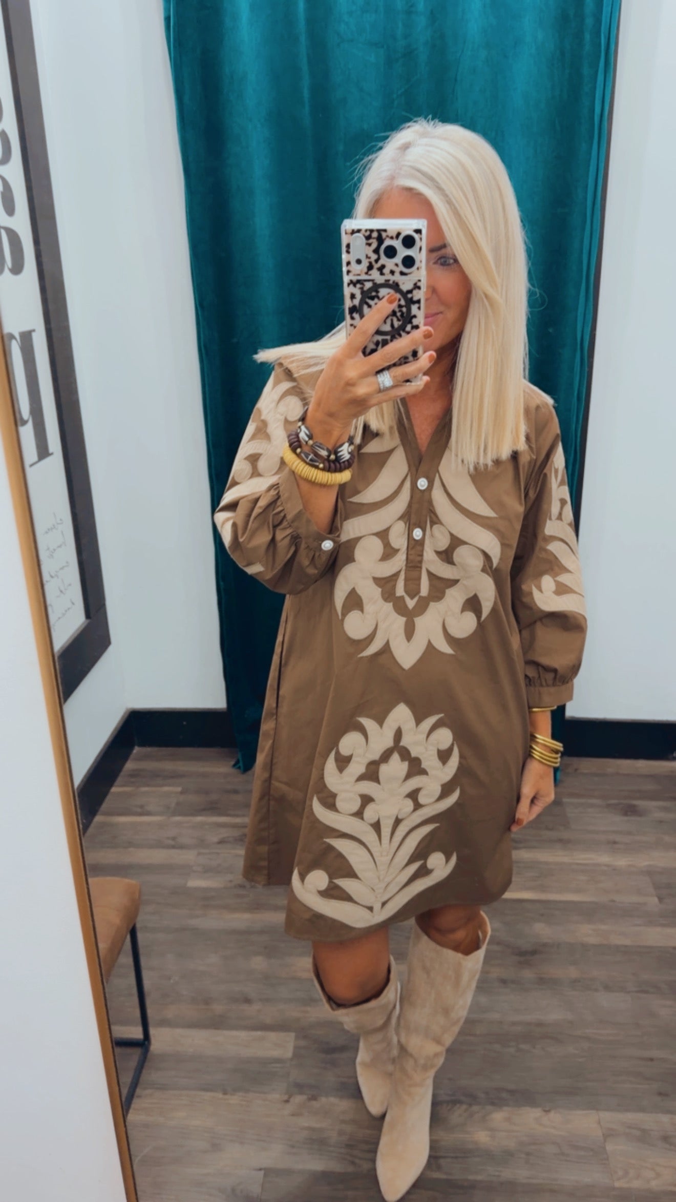 Baroque Floral Shift Dress