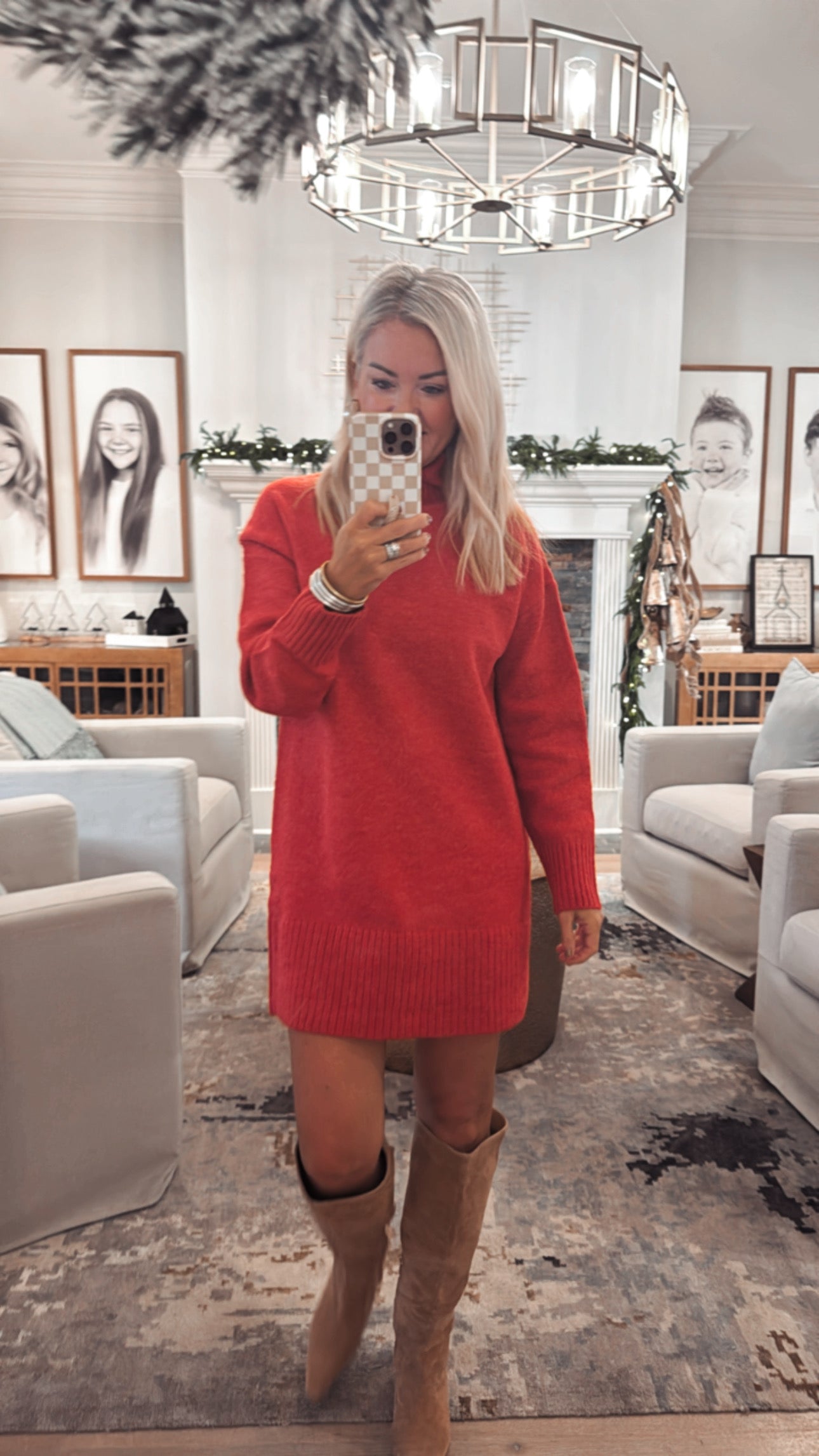 High Neck Mini Dress