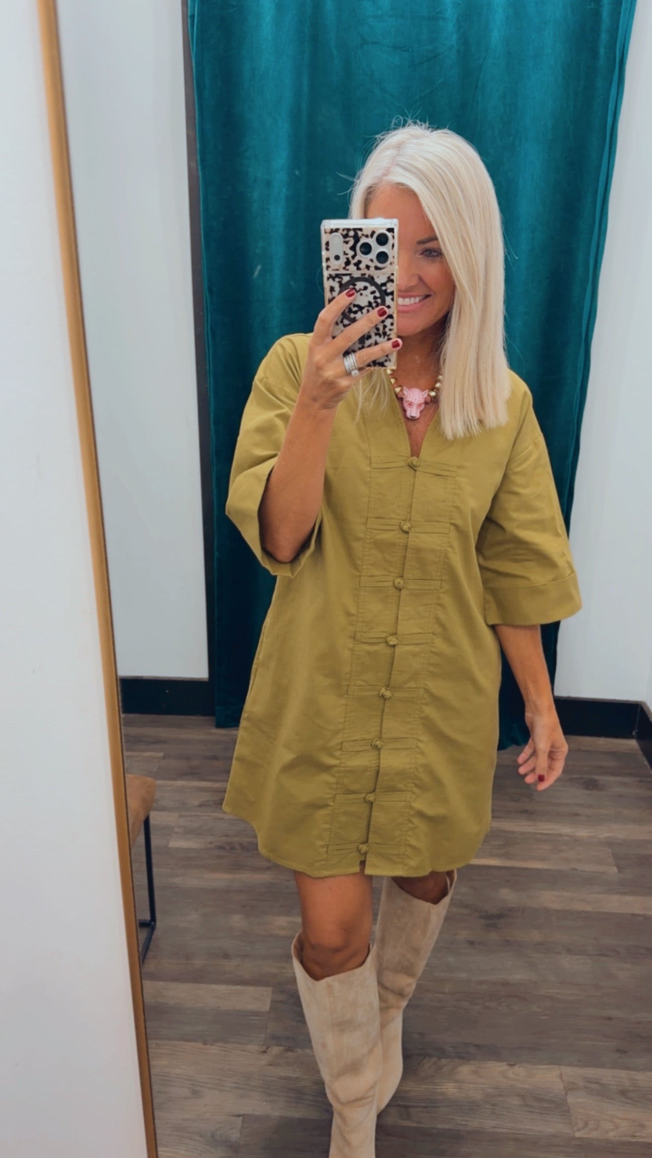 Olive Hour Mini Dress