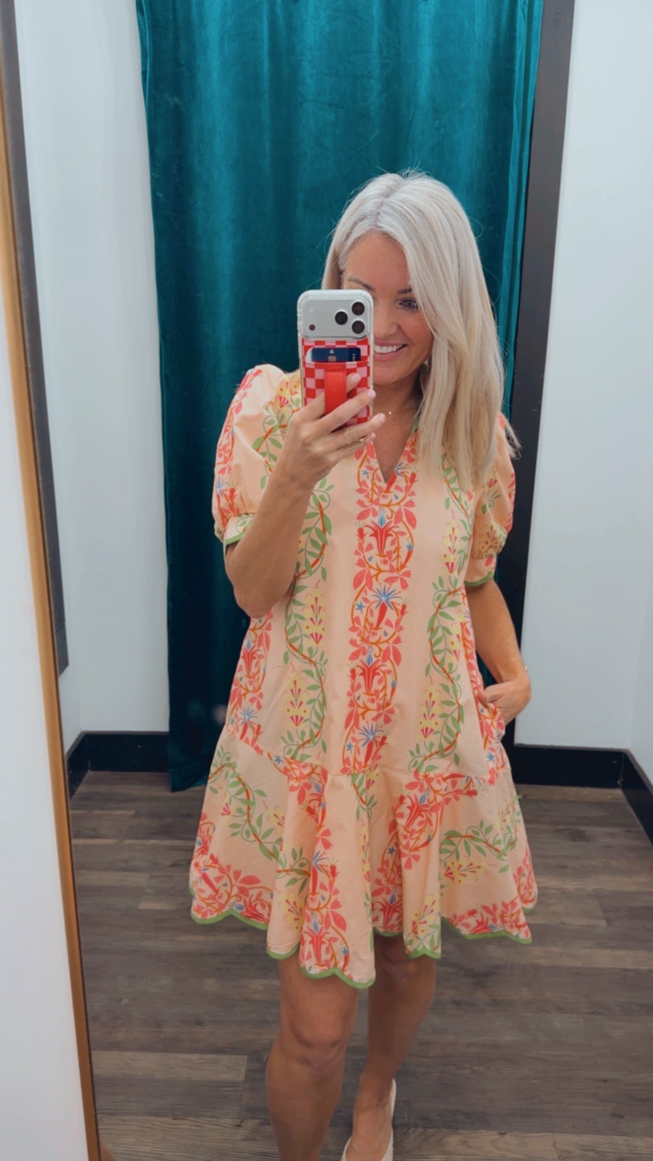 Vibrant Puff Sleeve Dress