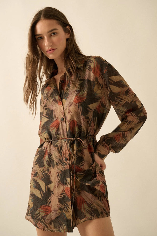 Abstract Button Up Romper