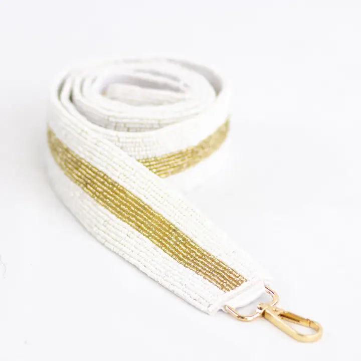 Stripe Beaded Purse Strap