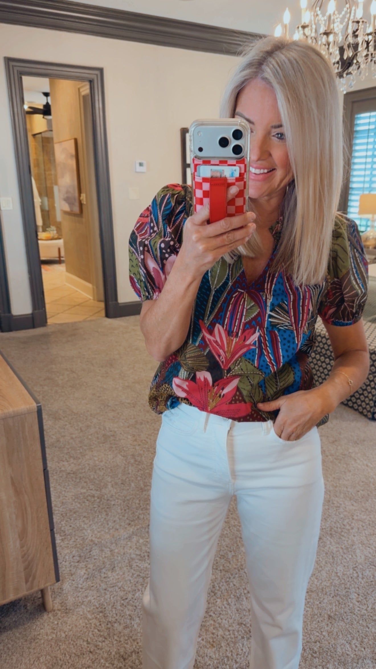 Jenla Floral Leonor Poplin Top