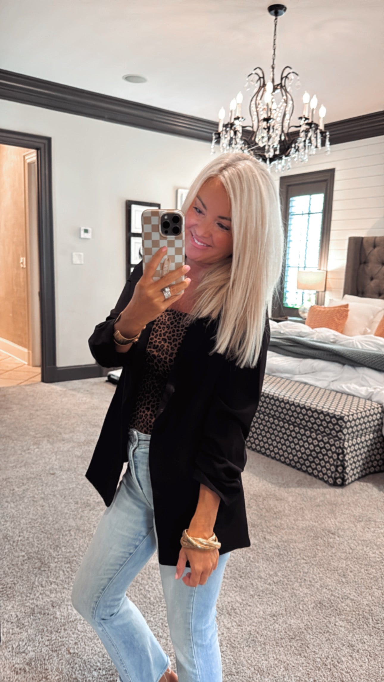 Ruched Sleeve Blazer
