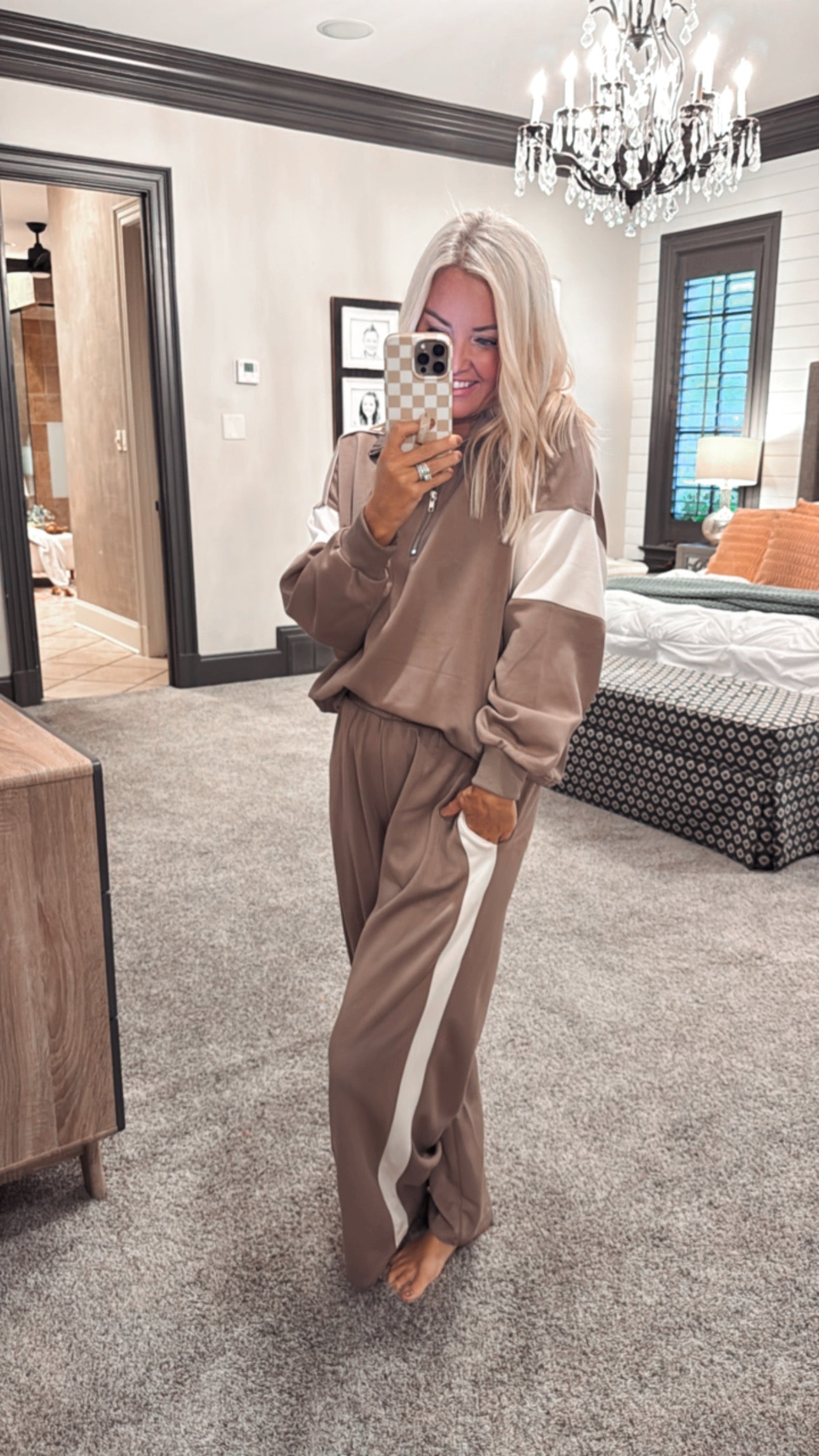 Contrast Detail Pant Set
