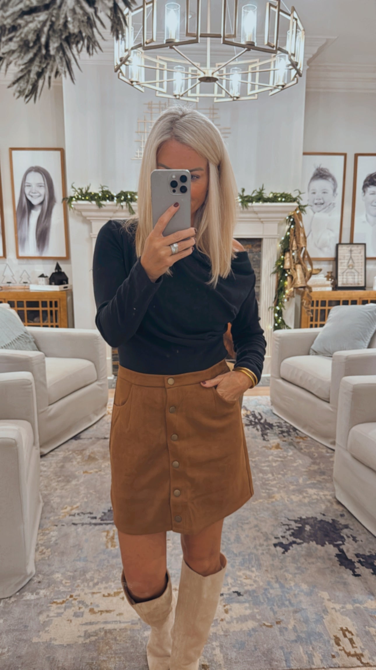 Faux Suede Skirt