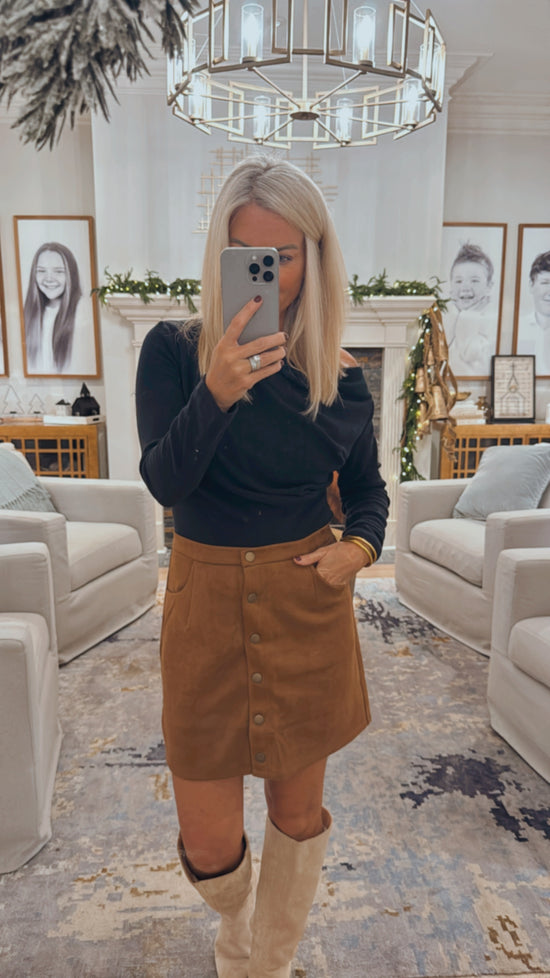 Faux Suede Skirt