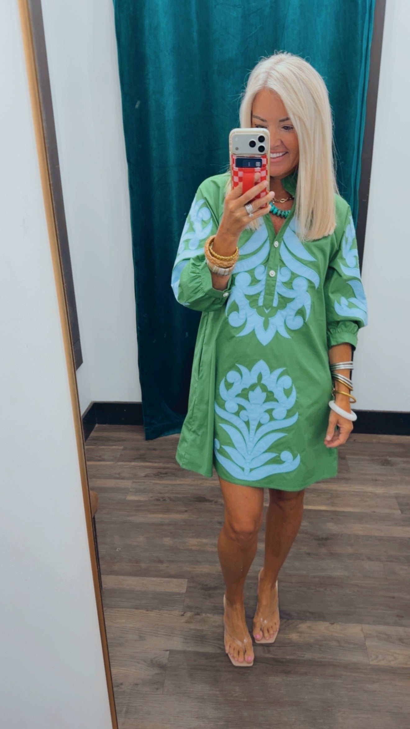 Baroque Floral Applique Shift Dress